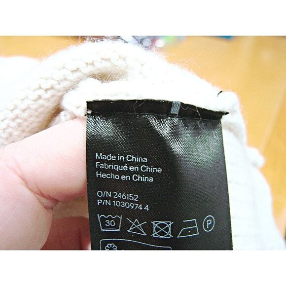 H&M Womens Wool Blend Mockneck Sweater Dress Tunic Oatmeal Color Mini Dress Sz L - Picture 10 of 12